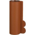 Skleněná váza v koženém obalu DANU, rozměr 10 x 6.5 x 20.5 cm, hnědá – Hledejceny.cz