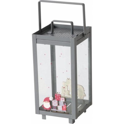 Boltze Home Vánoční lucerna na svíčku MONTI, 23 cm, šedá šedá – Zboží Dáma