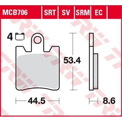 Přední brzdové destičky TRW / Lucas Daelim S3 125 SV 125 2010 - 2016 směs SRM | Zboží Auto