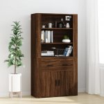 zahrada-XL Skříň highboard hnědý dub kompozitní dřevo – Zboží Mobilmania