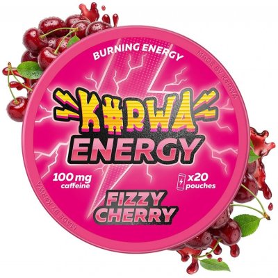 Kurwa Energy kofeinové sáčky fizzy cherry 100 mg 20 sáčků – Hledejceny.cz
