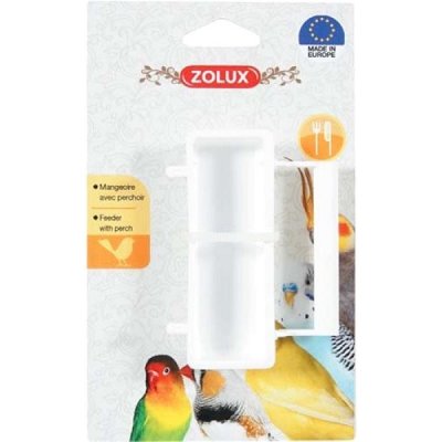 Zolux Krmítko bílé s bidlem 7x6x4,3 cm – Zboží Mobilmania