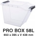 Plast Team Úložný box se sklopným víkem 58 L průhledný – Zboží Dáma