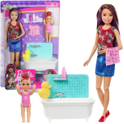 Barbie chůva herní set Bruneta s vanou – Hledejceny.cz