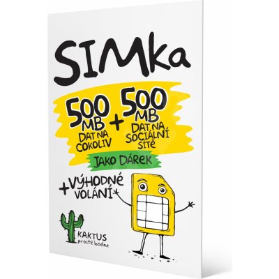 T-Mobile SIM karta Kaktus 500MB + 500MB na soc. sítě – Sleviste.cz