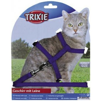 Trixie Postroj s vodítkem pro kočku jednobarevný 22 - 42 cm 10 mm 1.25 m