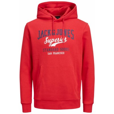 Jack&Jones mikina JJELOGO Regular Fit 12210824 True Red – Zboží Mobilmania