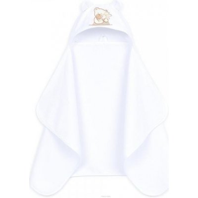 Mamo Tato Maxi osuška pončo s kapucí Medvídek se zajíčkem 70x120cm bílá – Zboží Dáma