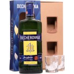 Becherovka 38% 0,7 l (dárkové balení 2 sklenice) – Zbozi.Blesk.cz