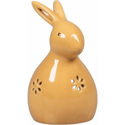 Det Gamle Apotek Keramický svícen Happy Easter Bunny Yellow menší, oranžová barva, keramika – Zboží Dáma