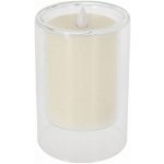 Mat Svíčka LED pr.10x15cm blikající plamen ve skle IVORY – Zboží Dáma