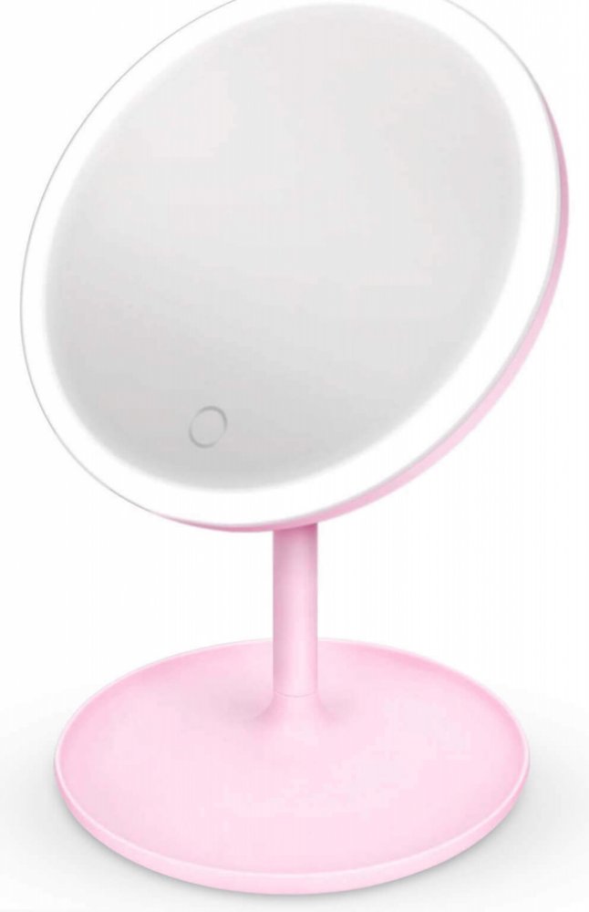BeautyRelax 121796 Svítící LED zrcadlo kulaté 18 x 37 cm růžové |  Srovnanicen.cz