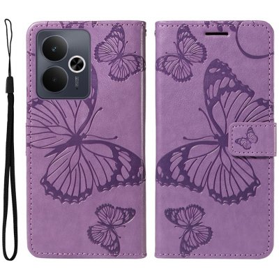 Big Butterfly knížkové pouzdro na Realme 14 5G/14T 5G - fialové – Zboží Živě
