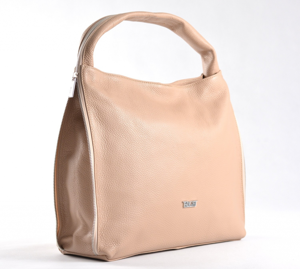 Bright kabelka -vak kožená A4 rozšiřovatelná měkká starorůžová