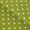 Metráž Goldea dekorační látka loneta - bílé puntíky na olivově zeleném 140 cm