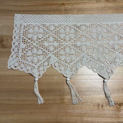Hotová vitrážová záclona HÁČKOVANÁ KVĚTY BÍLÁ 60 x 150 cm – Hledejceny.cz