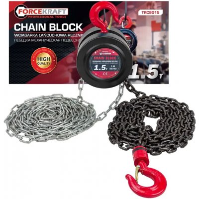 FORCEKRAFT FORCEKRAFT Ruční řetězový kladkostroj 1,5 t, zdvih 3 m – Zboží Mobilmania
