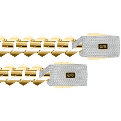 iZlato Forever Monaco Chain set Edge Plain Pavé lock IZ30145S