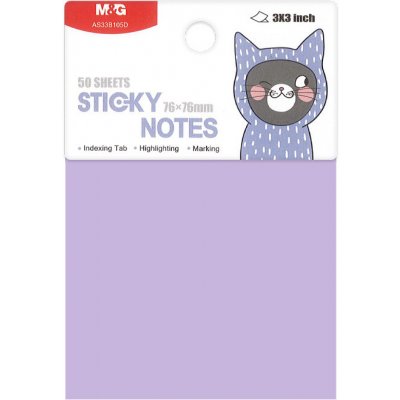 M&G Blok lepící M&G So Many Cats Pastel 76x76 mm (50 ks) fialový pastel – Hledejceny.cz