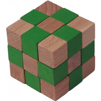 Dřevěný hlavolam zelená kostka – Hledejceny.cz