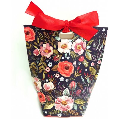 Skládací dárková krabička s mašlí - květinová – Zboží Živě