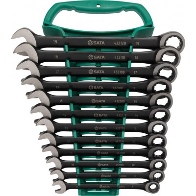 Sata Tools Očkoploché ráčnové klíče 8 - 19 mm Černé ST08032 – Zboží Dáma