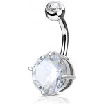 Šperky4U piercing do pupíku čirý kámen WP01029-C – Zboží Dáma