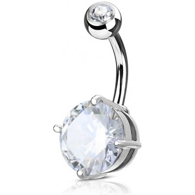 Šperky4U piercing do pupíku čirý kámen WP01029-C – Zboží Mobilmania