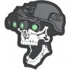 101 INC PVC 3D nášivka "Night vision skull" - bílá