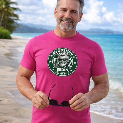 50 odstínů šedin Level 50 pánské vtipné tričko s potiskem 40 purpurová – Hledejceny.cz