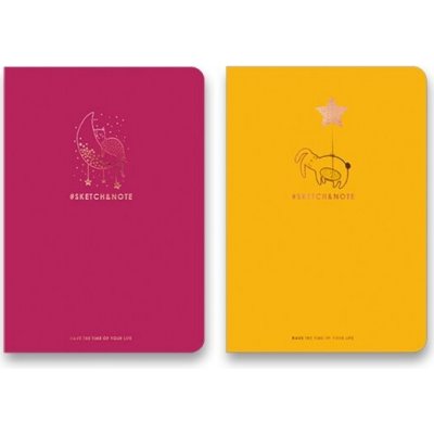 Shkolyaryk Náčrtník Muse Sketch & Note Colours A5 šistý 64 listů šervený a žlutý – Hledejceny.cz