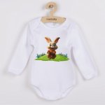 New Baby Originální kojenecké body s dlouhým rukávem Králíček Bunny Bílá – Zboží Mobilmania