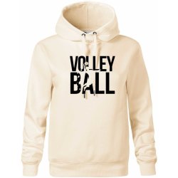 Volleyball nápis Oversized mikina dámská Moon kratší + širší Mandlová