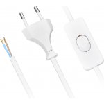 Solight flexo šňůra, 2x 0,75mm2, bílá, plochá, vypínač, 3m PF13 – Zboží Živě