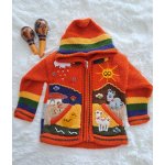 dětský ručně vyšívaný svetr v Peru cihlová – Zboží Dáma