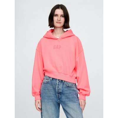 GAP LOGO CROPPED dámská mikina lososová – Zboží Dáma