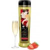 Erotická kosmetika Shunga Masažní olej s vůní jahod/šampaňského 240 ml