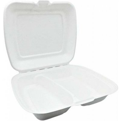 Menu box z třtiny 2-sekce 230x205x70mm (50ks) Love Nature – Zboží Mobilmania