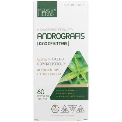 Medica Herbs Andrographis King Of Bitters 400 mg 60 kapslí – Hledejceny.cz