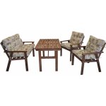 Axin Trading Zahradní sestava Nordic hnědá polstry motiv fialky – Zboží Dáma