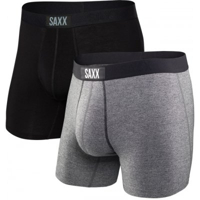 Saxx pánské boxerky Vibe Super Soft Boxer Brief Fly 2PK black/grey