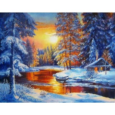 Gaira diamantové malování Zimní krajina D0873 – Sleviste.cz