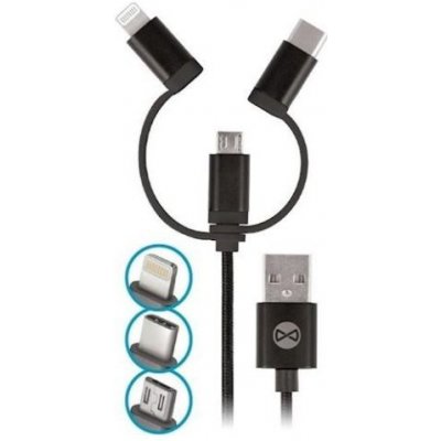 Forever 3IN1 Datový kabel Lightning microUSB USB-C