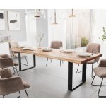 DELIFE Jídelní stůl Edge 280 x 100 akácie přírodní sklo Live-Edge – Zboží Mobilmania