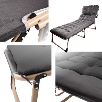 KIK KX3910 Skládací polní lůžko Tourist 198 cm tmavě šedá – Hledejceny.cz