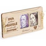 Dřevěná obálka na peníze 20x10cm - Svatební dar - Dva společní přátelé – Zboží Živě