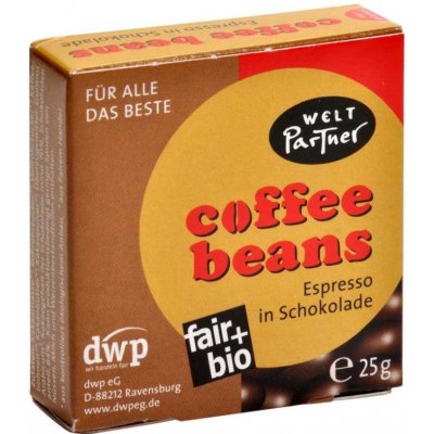 Dwp Kávová zrna v hořké čokoládě Bio 25 g