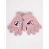 Dětské rukavice Dívčí pětiprsté rukavice Yoclub s hologramem RED-0068G-AA50-002 Pink