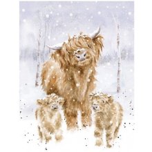 Wrendale Designs Zápisník A Highland Christmas, A6 linkovaný Krávy 48 listů