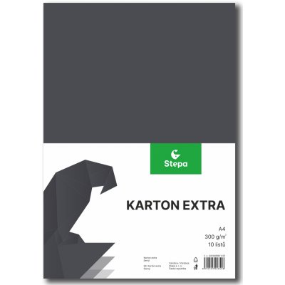 STEPA Barevný karton EXTRA 300g A4/10listů - černý Množství: bal – Zboží Dáma
